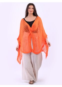 Drop Neck Front Wrap Knitted Beach Cover Up