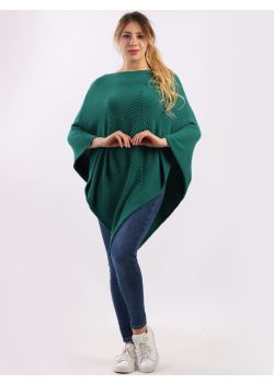 Italian Women Cozy Star Knitted Poncho