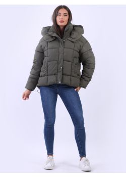 Oversized Puffer Quilted Ladies Hoodie Jacket