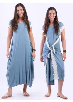 Ladies Lagenlook Drape Tie Dye Maxi Dress