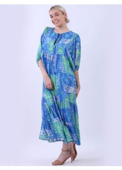 Ladies Oversized Tie And Dye Tiered Maxi Dress