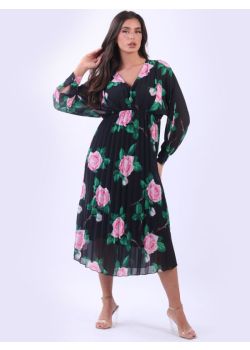 Ladies V-Neck Layered Floral Summer Maxi Dress