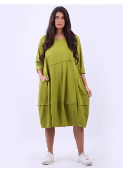 Trendy Plus Size Cotton Lagenlook Midi Dress