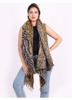 Lana Wool Ladies Leopard Print Warm Scarf