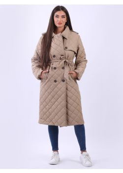 Italian Double Breast Puffy Quilted Padded Plus Size Jacket